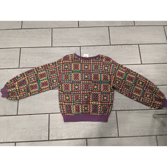 FARM Rio Anthropologie Square Neck Geometric Knit Sweater XS - Picture 8 of 8